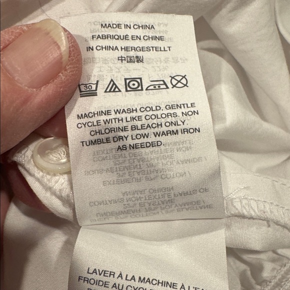 J Crew white button down bodysuit blouse. Sz 4 Petite - Picture 10 of 10